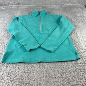 Tommy Bahama Turquoise Fleece Quarter Zip Pullover Top Size S